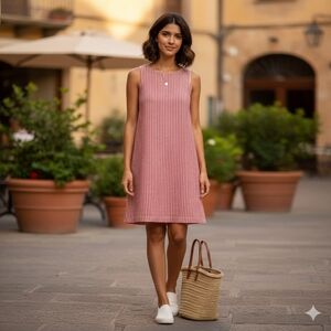 beachlunchlounge Red and White Striped Dress